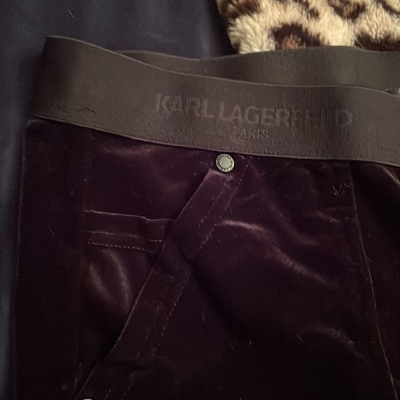NWOT Karl Lagerfeld velvet stretchy pants-leggings - Picture 6 of 9